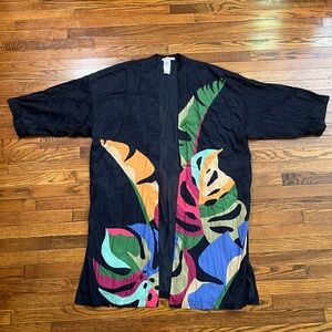 Chico's Elegant Black Kimono Super Soft